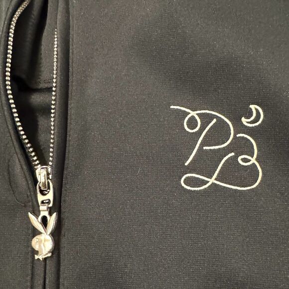 Playboy by PacSun Track jacket Sz XL Rainbow Stripe Sleeve Zip up Logo Bunny Zip - Picture 6 of 11